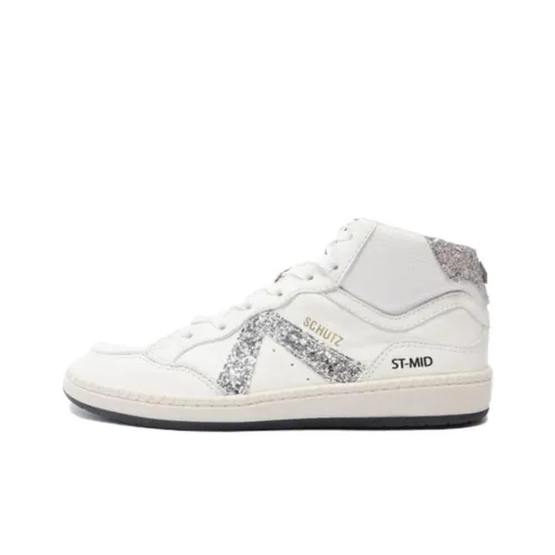 Schutz MID Топ Скейтборд Кроссовки Женские Белые