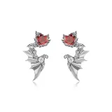 Готические серьги-кольца "Ангел" - Серебряный