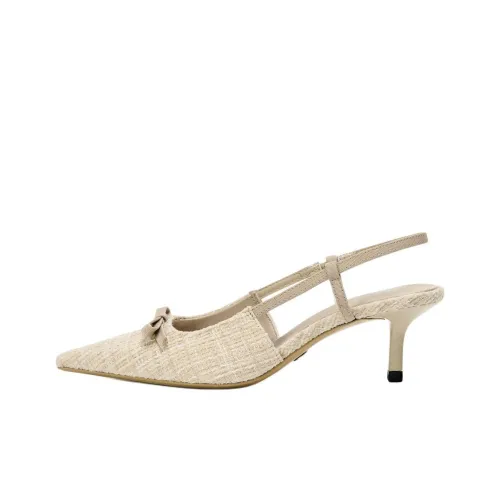 ZARA Узкий каблук высокий каблук 6 см женский светло-бежевый желтый