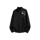 [Half-Turtleneck Thermal Fleece] Черный (Сладкий стиль Бабочка Логотип на левом плече)