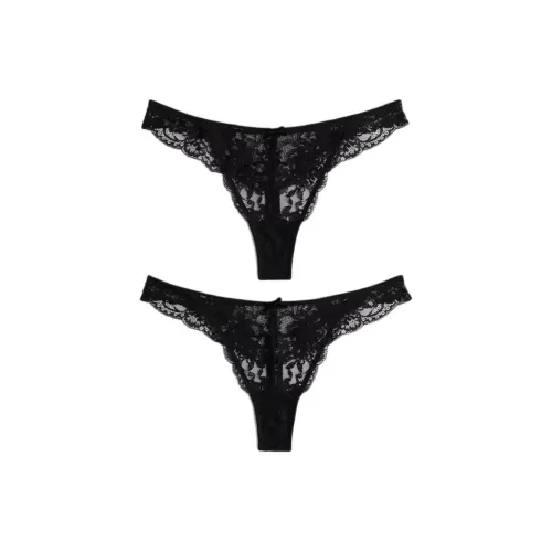 H M 2 пачки черный женский стринг