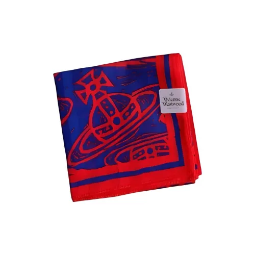 Vivienne Westwood Шелковые шарфы Унисекс Синий Красный
