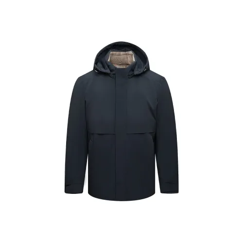 HLA Темно-синий 60 Мужские Пуховики