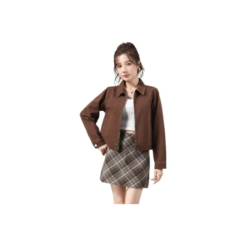 Tonlion Кофе Женские Джинсовые Куртки