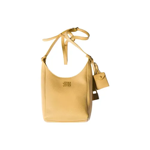 MIU MIU Телячья кожа Сумка на плечо Женские Guinness Tower Желтый Оливково-зеленый