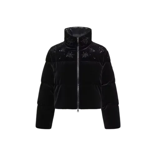 Moncler Короткий Пуховик из Ткани с Рисунком и Блёстками Nelles Женские