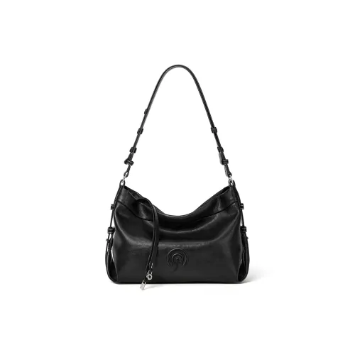 CNOLES Сумка через плечо из коровьей кожи стандартная женская черная