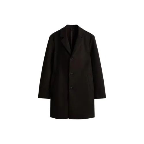 H M Темно-коричневое мужское пальто