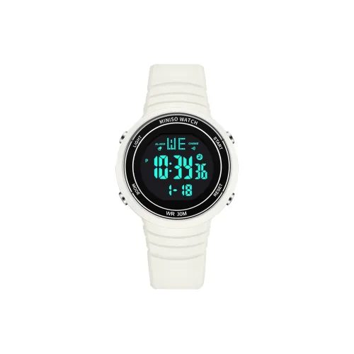 Miniso Students Sports Watch Электронный Механизм Силиконовый Ремешок Часы Унисекс Черный Циферблат