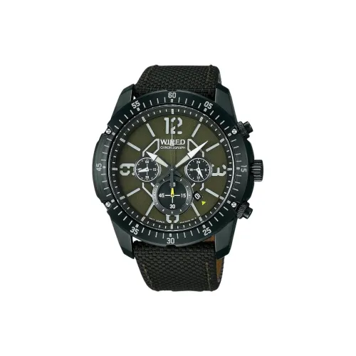 SEIKO Кварцевый механизм нейлоновый ремешок часы 49 мм мужские зеленый циферблат