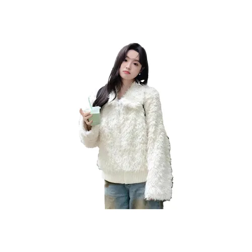 RTTO Теплый Белый Женский Бархатный Куртка
