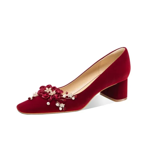 LOLY Высокие каблуки Красный Heaven Coincidence 5CM Грубый каблук Женские