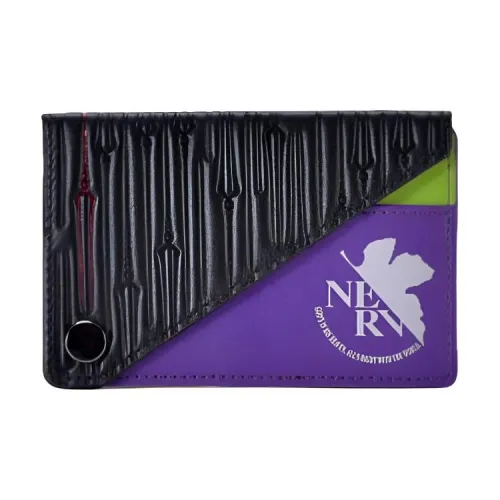 FX CREATIONS Evangelion Искусственная кожа Держатель для карт Стандартный Мужской Черный и Фиолетовый
