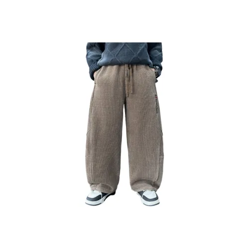 MUQINGQING Хаки с флисовой подкладкой школьные брюки