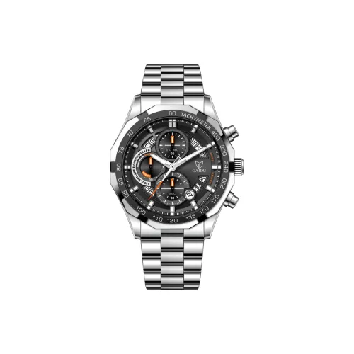 GAIDU Iron Heart Unicorn Кварцевый механизм Стальной ремешок Часы Мужские Черный циферблат