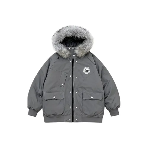 JAETTR Серый хлопковый пуховик унисекс пуховики (пуховики)