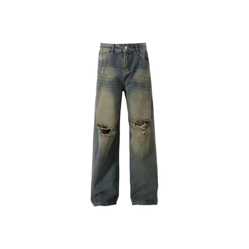 JIKENDI Винтажные синие унисекс джинсы