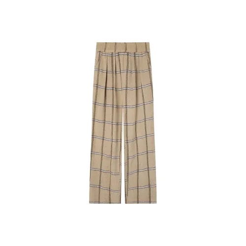 LOUISY AO Хаки Клетка Женские Повседневные Штаны