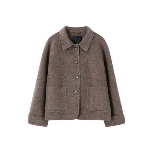 LUYOUYE Викунья Коричневый Женское Пальто