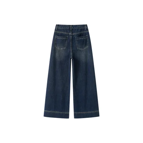 ONENINE34PM Бетонно-серый Брюки Женские Джинсы