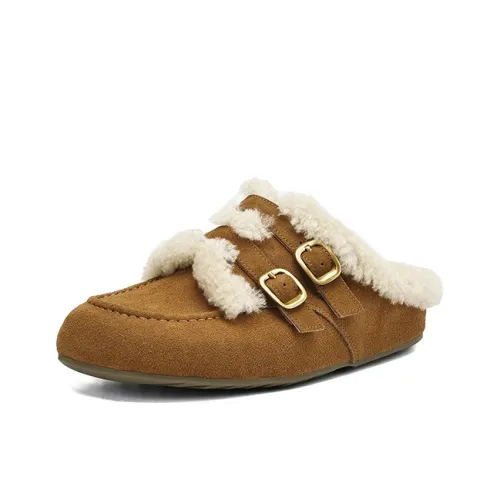 ROROWU Резиновый Плюшевый Birkenstock Стиль Обувь Женские