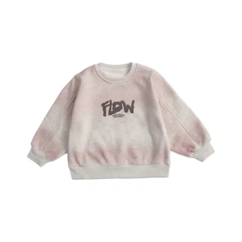 ЮЙЧЖАОЛИНЬ Многоцветный с принтом флисовая подкладка худи и свитшоты серо-розовые для детей свитшоты