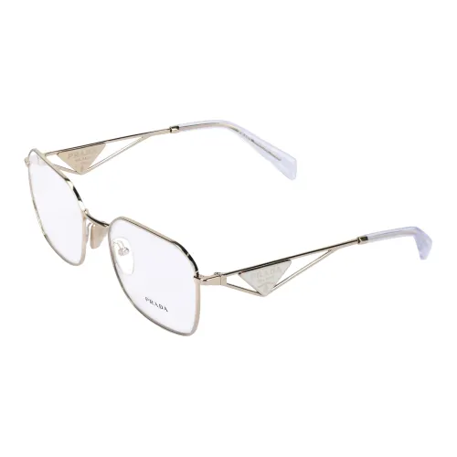 PRADA Нерегулярная форма Оправы для очков Женские Золото