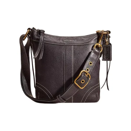 COACH Сумка через плечо из кожи большая женская черная