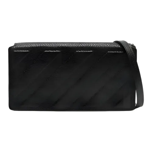 Off Белый Кожа Курьерская сумка Сумка через плечо Мужской Черный