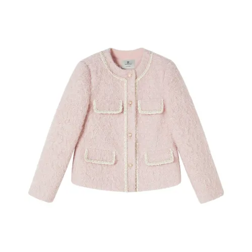 XIANGYING Silver Peony Women's Short Coat XIANGYING Серебряный Пион Женское Короткое Пальто