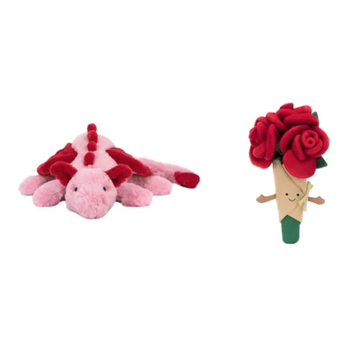 JELLYCAT Mythical Animal Красный Romance Heartfelt Dragon Fun Rose Bouquet Кукла Плюшевая кукла 12cm 30cm Рекомендуемый рост