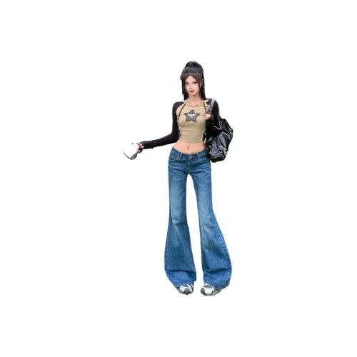 Olivia Share777 Бежевый Wa Синий. Унисекс Цвет Женские Джинсы