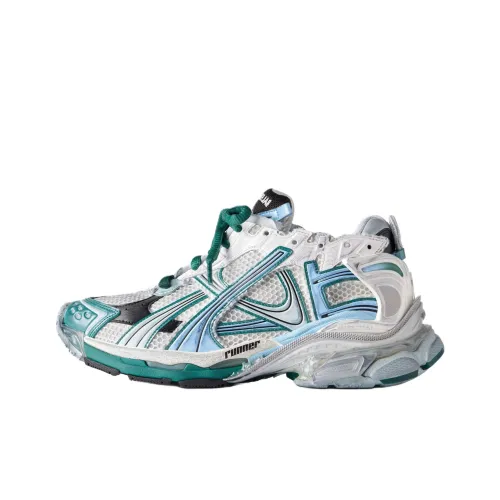 Balenciaga Runner Low Топ Толстая подошва Кроссовки Мужские Белые Синие