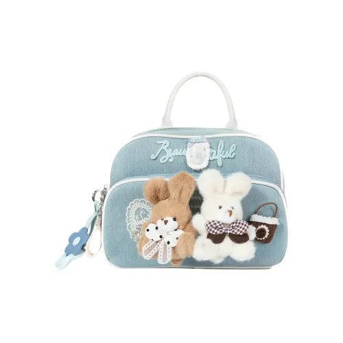 BILING ПУ (полиуретан) Рюкзак Женские Светло-Синий