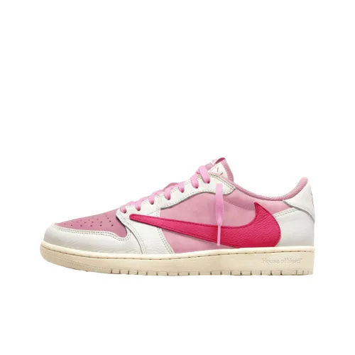 Travis Scott x Jordan Low Top Винтажные баскетбольные кроссовки Мужской Розовый