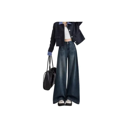 BELOVED STARRY Темно-синий. Относится к оттенкам Blue Женские Джинсы