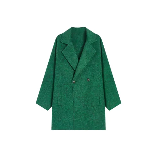 GZQJ Зеленое Женское Пальто