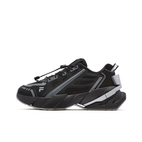 FILA FUSION Ti 22 Heterotitanium Обувь Низкий Топ Толстая Подошва Кроссовки Женские Черный Серебряный