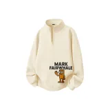 [Thickened и с флисовой подкладкой, полузастежка, свитшот] Светлый бежевый (Mf Waving Желтый персонаж на левой нижней стороне)