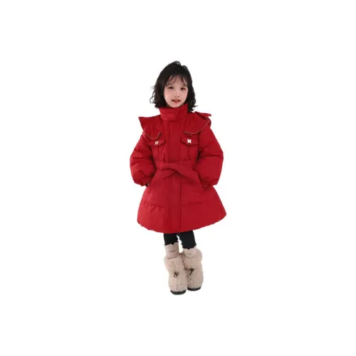 Деревянные дома Хлопковый пуховик Красный Подростки