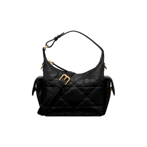 DIOR D Dream Sheepskin One Shoulder Bag Mini Women's Black