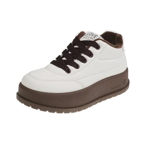 JOHLIN DREAM Флис с подкладкой Белые Кроссовки Термостойкие Устойчивые к истиранию Дышащие Низкий верх Утепленная обувь Женская