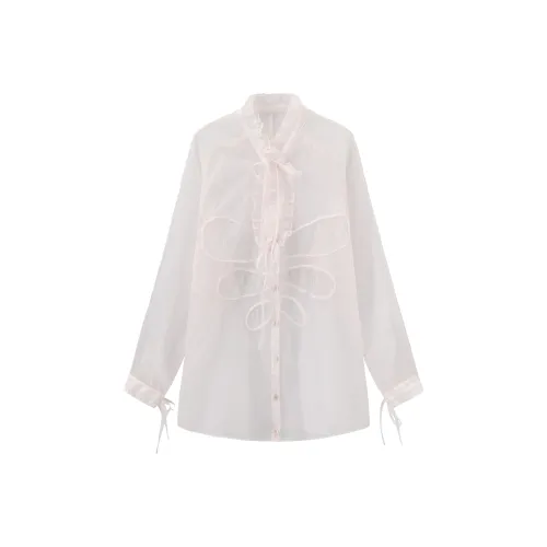 DND4DES Светло-розовый Прозрачный Женские Рубашки