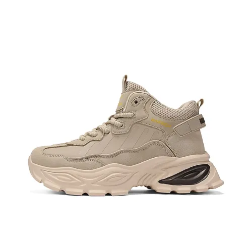 Warrior Амортизация Высота Увеличение Устойчивость к Износу Высокий Топ Беговые кроссовки Мужской Хаки