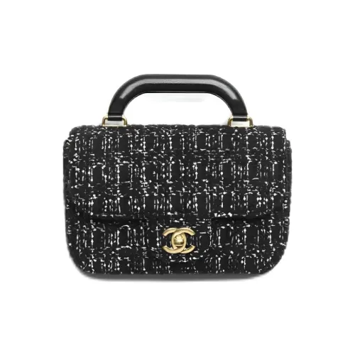 CHANEL Мягкая шерсть сумка мини женская черный и белый