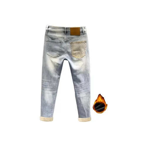 Chisportate Синий Флис С подкладкой Унисекс Джинсы