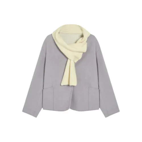 GZQJ Фиолетовое Женское Пальто