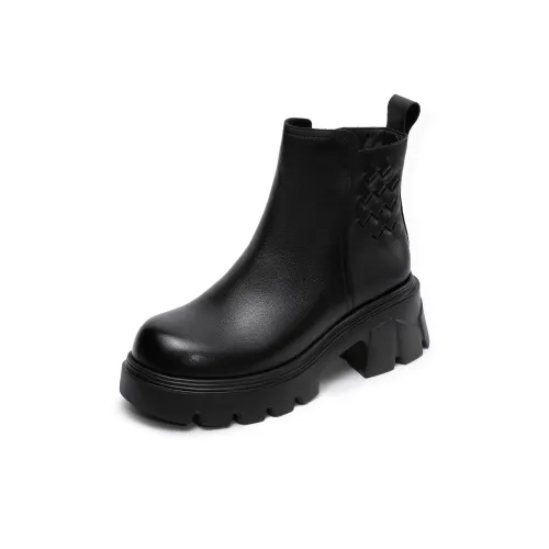 H2 Телячья кожа флис утепленный винтаж женская обувь ботильоны женские