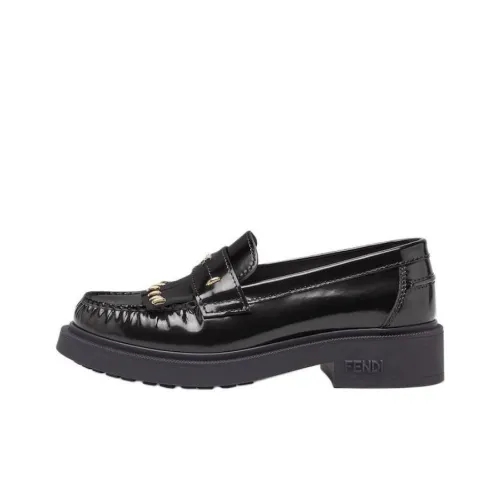 FENDI Filo Лоферы 4CM Женские Черный