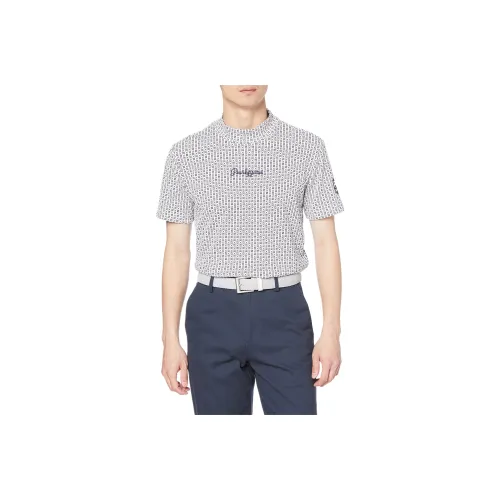 PEARLY GATES Белый Синий Мужская T-Рубашка